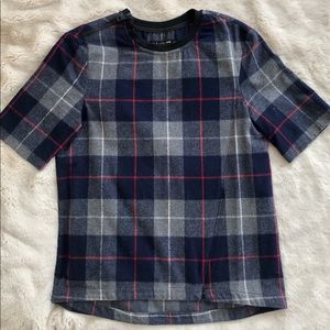 Rag & bone jeans wool plaid shirt with zippers